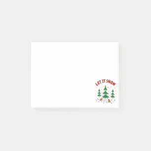 Starry Woodland Christmas Forest Rabbits Post-it Notes