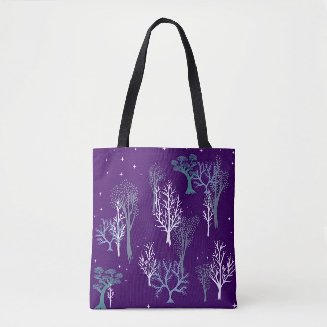 Starry Woods Tote Deep Purple Bag (Front)