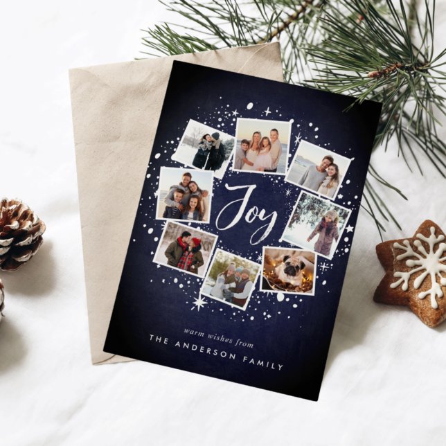 Starry Wreath | Holiday Photo Collage Card (Creator Uploaded)