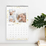 Starry Year | 36 Photo Calendar<br><div class="desc">Personalize this beautiful calendar with 36 photos for a meaningful gift that lasts all year long. Add three photos to each page using the photo templates, and personalize the cover with the year and your custom text. Each page is accented with a celestial halo of faux gold foil stars around...</div>
