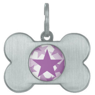 Stars 3 Radiant Orchid Pet Name Tag