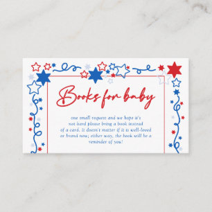 Stars 4th of July Baby Shower Books for Baby Enclosure Card