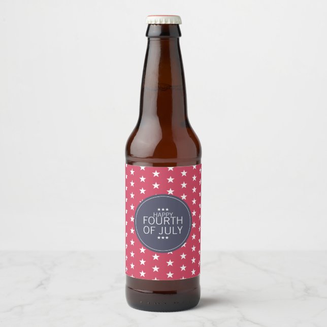 Stars 4th of July Independence Day Beer Label (Front)