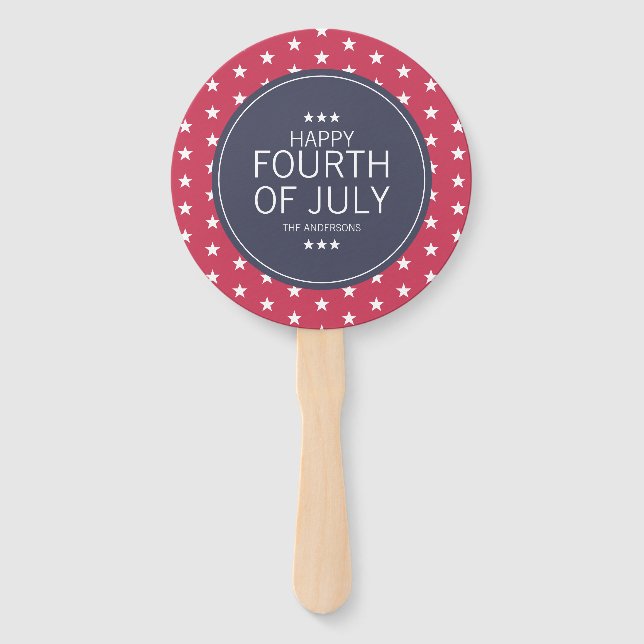 Stars 4th of July Independence Day Hand Fan (Front)