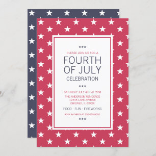 Stars 4th of July Independence Day Party Card
