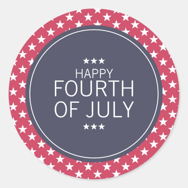 Stars 4th of July Independence Day Sticker (Front)
