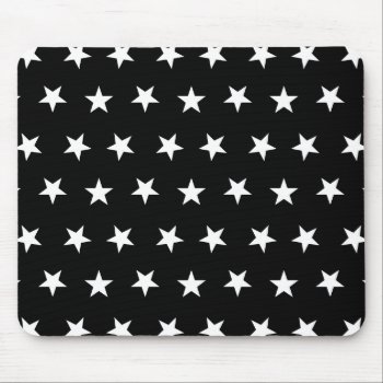 Stars 8 Black And White Mouse Pad by Custom_Patterns at Zazzle