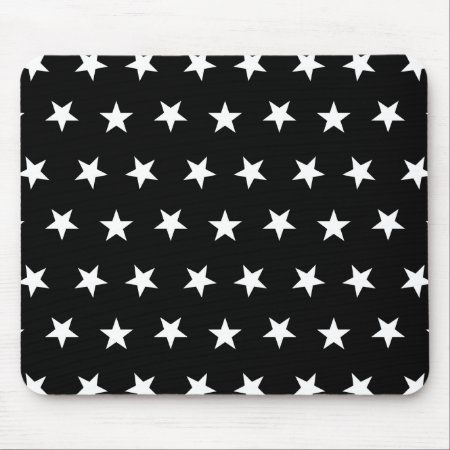 Stars 8 Black And White Mouse Pad