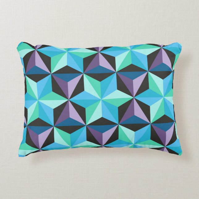 Stars Abstract Geometric Patchwork Accent Pillow (Front)