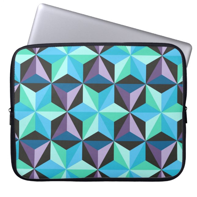 Stars Abstract Geometric Patchwork Laptop Sleeve (Front)