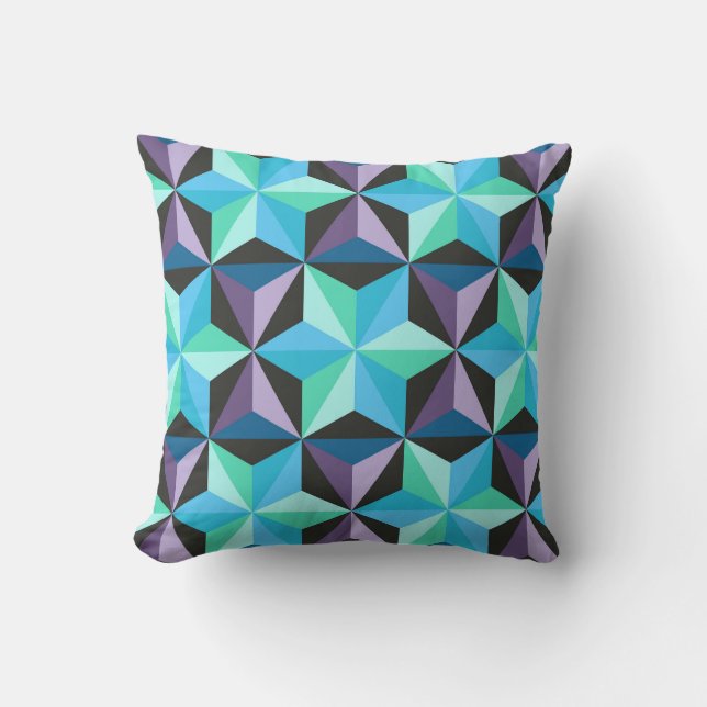 Stars Abstract Geometric Patchwork Throw Pillow (Front)