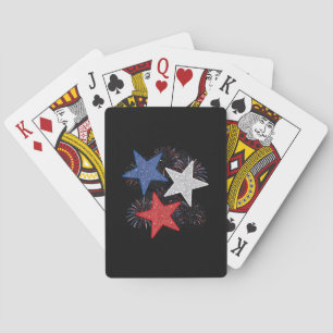 Stars American Flag Fireworks 4th Of July Independ Poker Cards