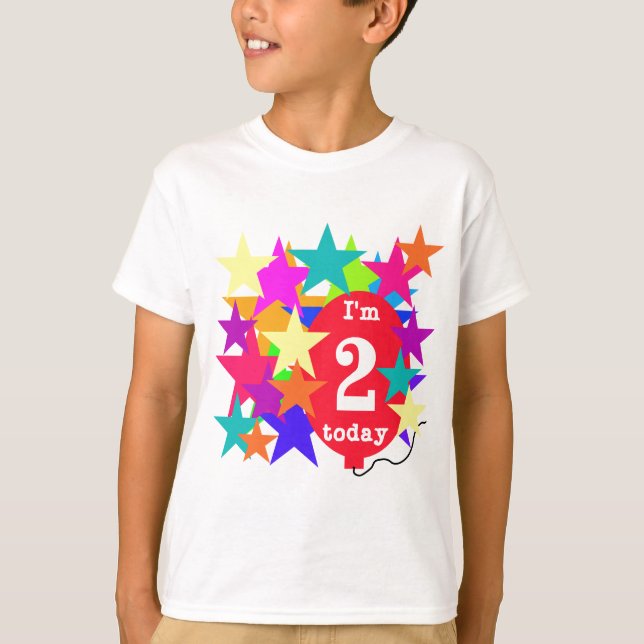 Stars and Balloon 2nd Birthday T-shirts and Gifts (Front)