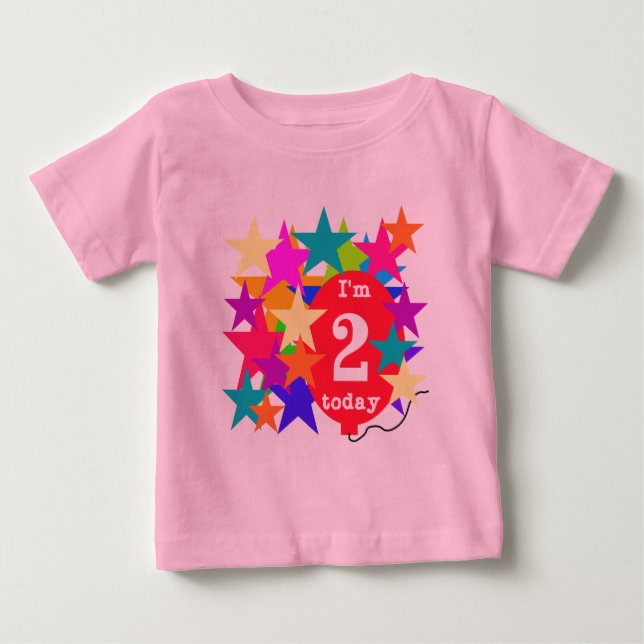 Stars and Balloon 2nd Birthday T-shirts and Gifts (Front)