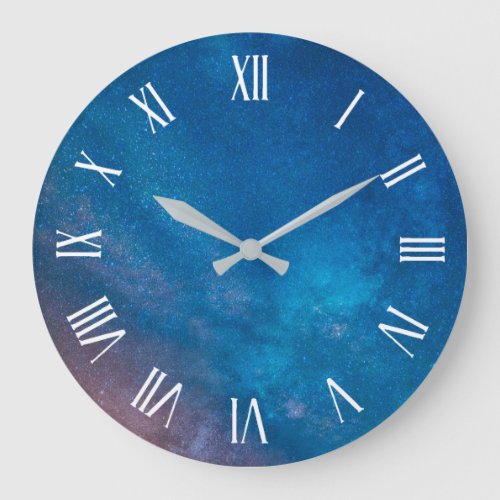 Stars and Blue Night Sky Artwork  Wall Clock