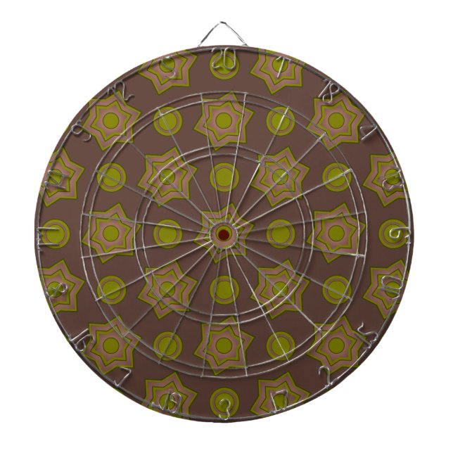 Stars and circles in brown and green dart board (Front)