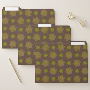 Stars and circles in brown and green file folder