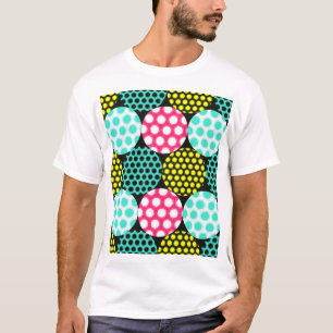 Stars and circles, multicolor pop pattern. T-Shirt