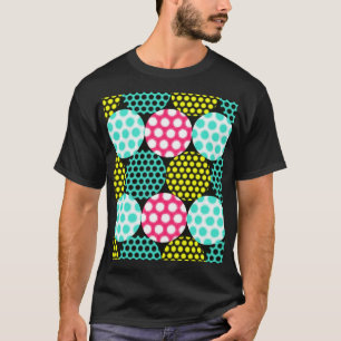 Stars and circles, multicolor pop pattern. T-Shirt