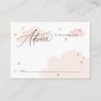 Stars and Clouds Pink Baby Shower Advice Enclosure Card