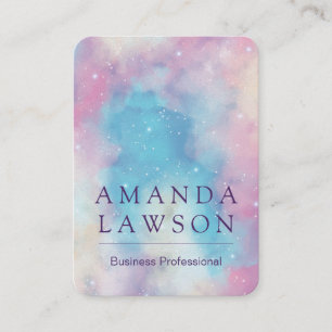 Stars and Colorful Clouds Background Appointment Card