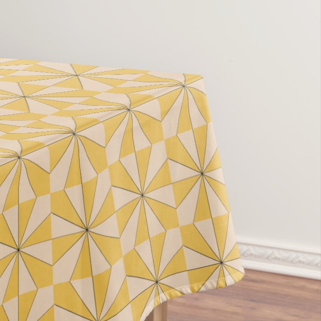 Stars and Diamonds Peach Custom Color Tablecloth (In Situ)