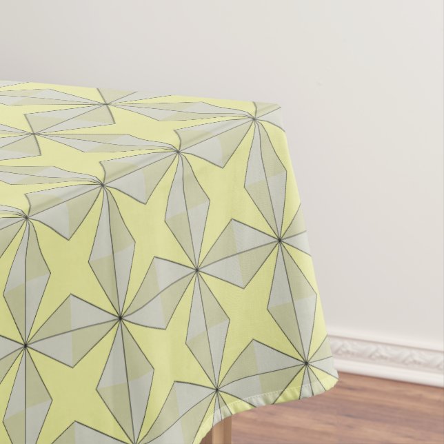 Stars and Diamonds Yellow Tablecloth (In Situ)