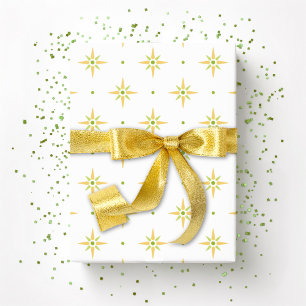 Stars and Dots in Palm and Yellow Wrapping Paper