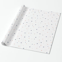 Stars and Dots on White Wrapping Paper