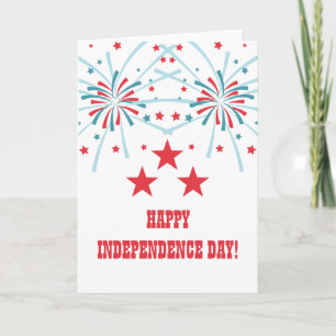 Stars and Fireworks Fourth of July Card