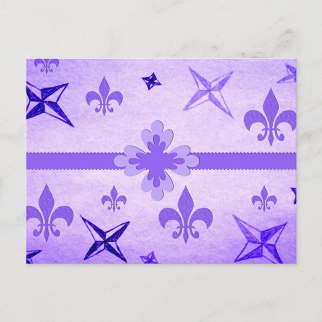 Stars and Fleur De Lis Postcard (Front)