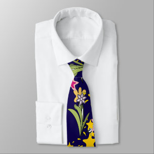 Stars And Flowers Neck Tie