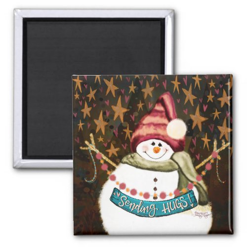 Stars and Hugs Snowman Christmas Inspirivity Magnet