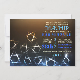 STARS and LIGHTS Bar Bat Mitzvah Invitation