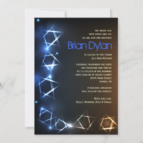 STARS and LIGHTS Bar Bat Mitzvah Invitation