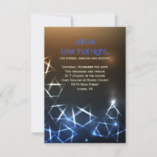 STARS and LIGHTS Bar Bat Mitzvah Party Card