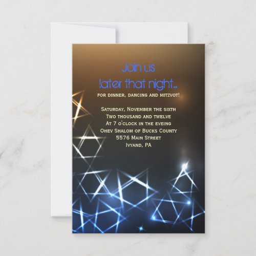 STARS and LIGHTS Bar Bat Mitzvah Party Card