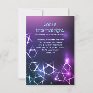 STARS and LIGHTS Bar Bat Mitzvah Party Card