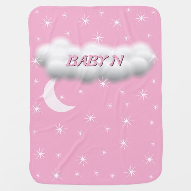 STARS AND MOON Baby Blanket (Front)