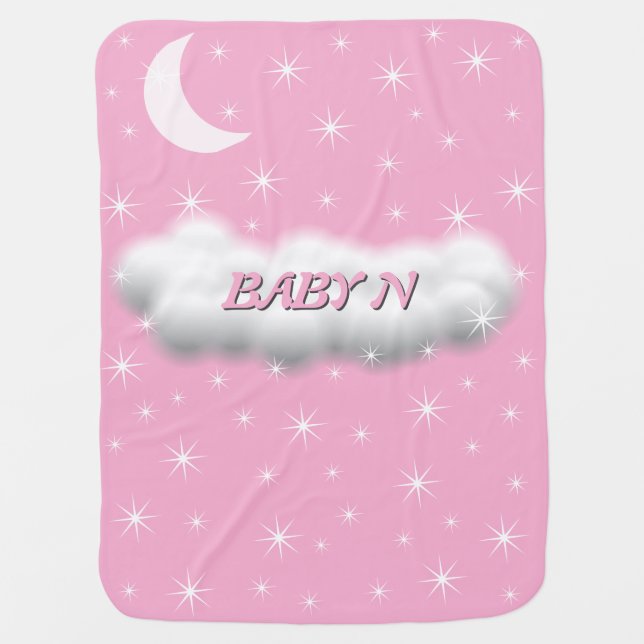 STARS AND MOON Baby Blanket (Front)