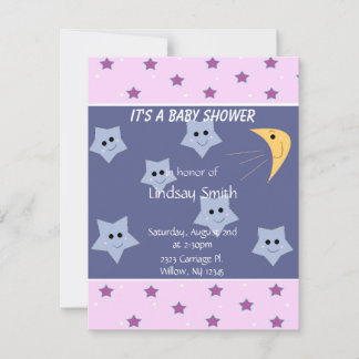 Stars and Moon Baby Shower Invitation