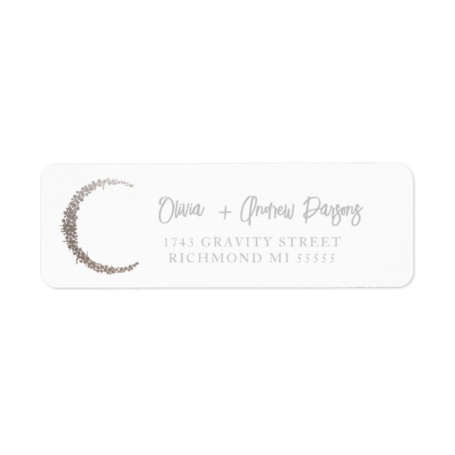 Stars and Moon Hand Lettered Script Address Label (Front)