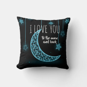 Stars and Moon with Quote Throw Pillow
