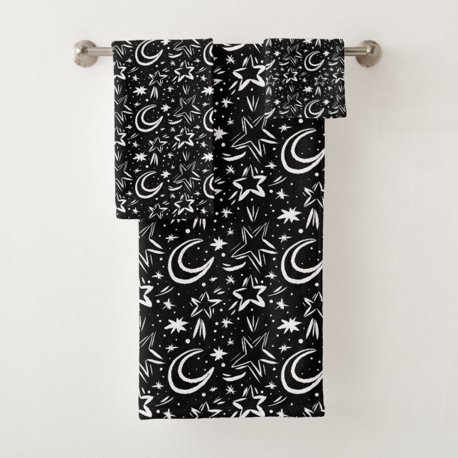 Stars and Moons. Bath Towel Set (Insitu)