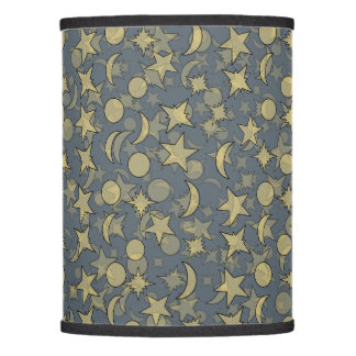 STARS AND MOONS blue grey Lamp Shade