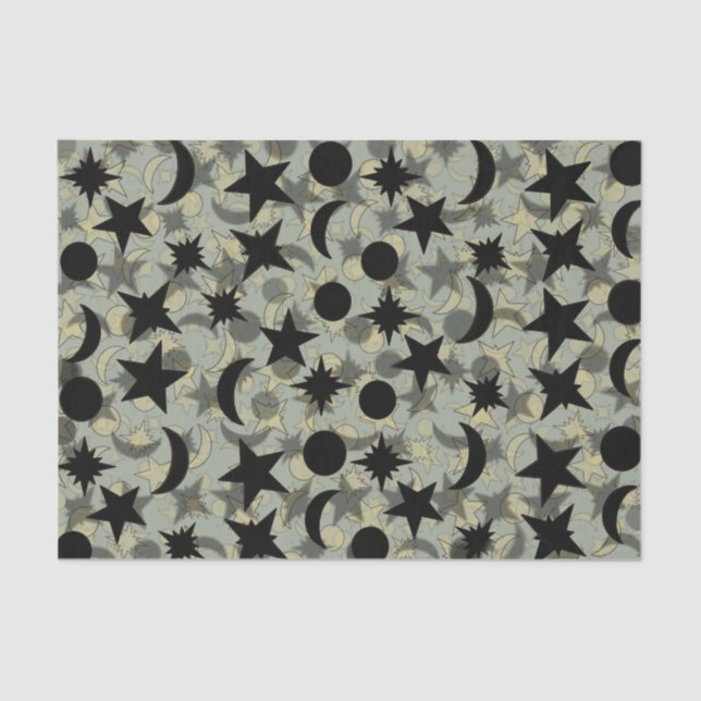 STARS AND MOONS by Slipperywindow Tissue Paper (Front)