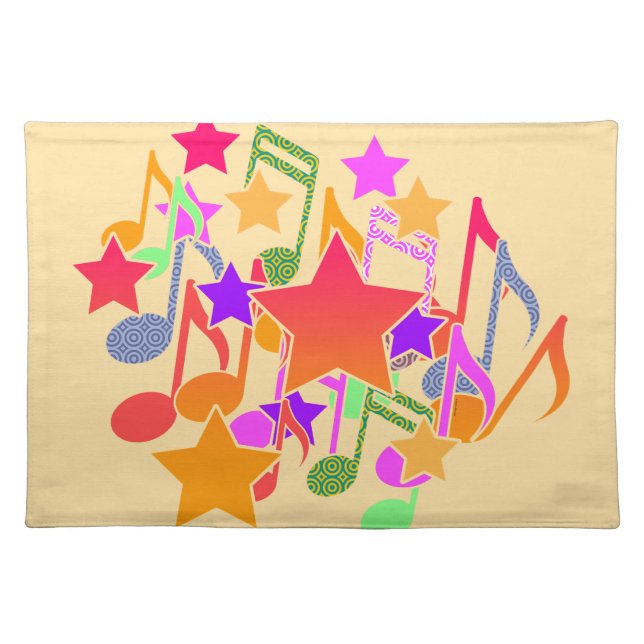 Stars And Music Cloth Placemat (Front)