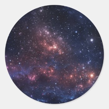 Stars And Nebula Classic Round Sticker by Utopiez at Zazzle