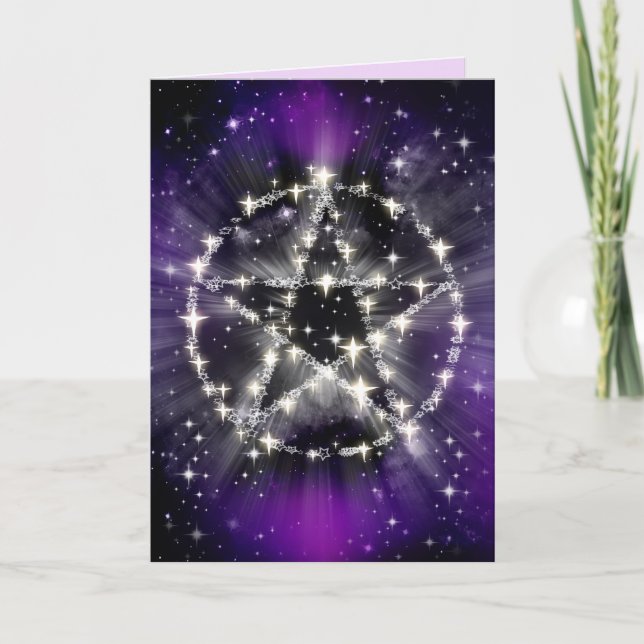 Stars and pentagram greeting card (Front)