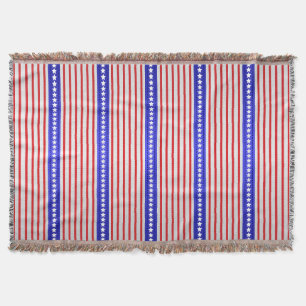 Stars and Pinstripes Throw Blanket